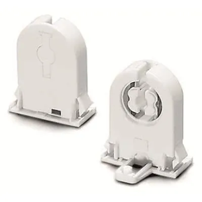 Houben Durchsteckfassung G13 109330 | Lampenfassung T8/T12 | Lichtpunkthöhe 23mm | Steckbefestigung | Kunststoff weiß