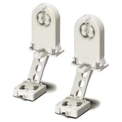 Houben Durchsteckfassung G13 109340 | Fassung für T8/T12 Leuchtstofflampen mit Starteraufnahme | Kunststoff | Weiß