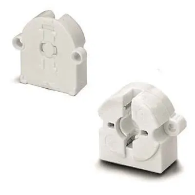 Houben Einbaufassung G13 101674 | Lampenfassung für T8/T12 Leuchtstoffröhren | Schraubbefestigung | Kunststoff | weiß