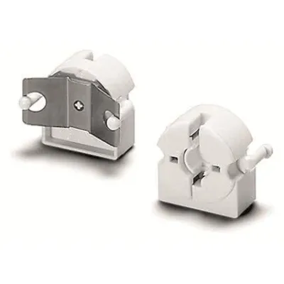 HOUBEN Einbaufassung G13 101685 | Lampenfassung für T8/T12 Leuchtstoffröhren | Steckbefestigung | Kunststoff weiß