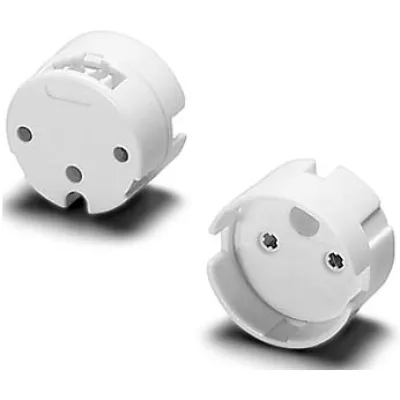 Houben Fassung G13 101784 | Aufsteckfassung für T8 Lampen | Steckbefestigung | Kunststoff | weiß