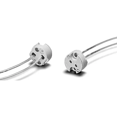 Houben Fassung Keramik 100970 | G4 GZ4 GX5.3 GY6.35 | Schraubbefestigung | 140mm Leitung | weiß