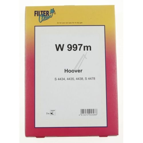 Bild: W997m Staubsaugerbeutel für Staubsauger Filterclean FL0830K 3 Beutel + Mikrofilt