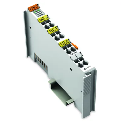 WAGO Relaisausgangsklemme 750-517 | 2-Kanal | Digitalausgang Relais | 250V AC 1A | potentialfrei | IP20 | lichtgrau