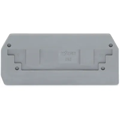 WAGO Abschluss- und Zwischenplatte 282-325 | Hauptkeyword: Abschlussplatte | 2,5 mm dick | rastbar | UL94 V0 | grau