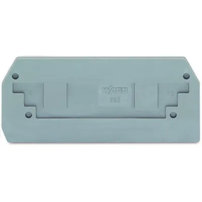 WAGO Abschluss- und Zwischenplatte 282-325 | Hauptkeyword: Abschlussplatte | 2,5 mm dick | rastbar | UL94 V0 | grau