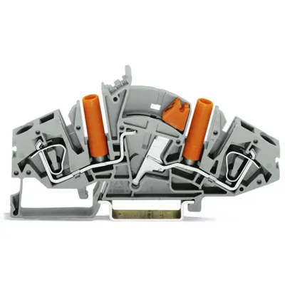 WAGO Trenn- und Messklemme 282-821 | 2-Leiter | CAGE CLAMP | 0,2–6 mm² | 30A | für Hutschiene 35mm | grau