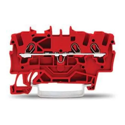 WAGO Reihenklemme 2001-1303 | 3-Leiter-Durchgangsklemme | 0,25–2,5mm² | Hutschiene TH35 | Push-in | rot