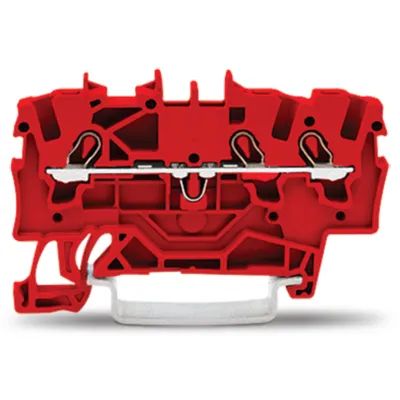 WAGO Reihenklemme 2001-1303 | 3-Leiter-Durchgangsklemme | 0,25–2,5mm² | Hutschiene TH35 | Push-in | rot