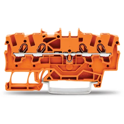 WAGO Durchgangsklemme 2001-1402 | 4-Leiter | 1,5 mm² | Push-in CAGE CLAMP | Ex e II | Hutschiene TH35 | orange