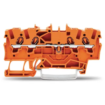 WAGO Durchgangsklemme 2001-1402 | 4-Leiter | 1,5 mm² | Push-in CAGE CLAMP | Ex e II | Hutschiene TH35 | orange