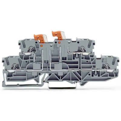WAGO Doppelstock-Trennklemme 2002-2951 | 4-Leiter | Push-in CAGE CLAMP | 2,5 mm² | 400 V | 16 A | grau