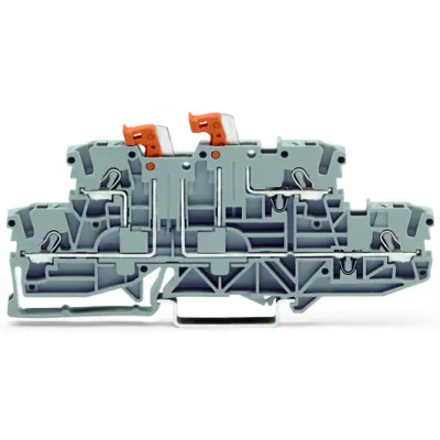 WAGO Doppelstock-Trennklemme 2002-2951 | 4-Leiter | Push-in CAGE CLAMP | 2,5 mm² | 400 V | 16 A | grau