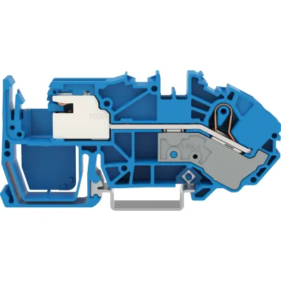 WAGO 1-Leiter-N-Trennklemme 2016-7714 | Hutschiene TS35 | Push-in CAGE CLAMP | 16mm² | 76A | 250V | Thermoplast | blau