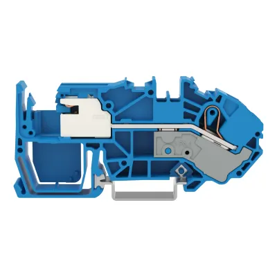 WAGO 1-Leiter-N-Trennklemme 2016-7714 | Hutschiene TS35 | Push-in CAGE CLAMP | 16mm² | 76A | 250V | Thermoplast | blau