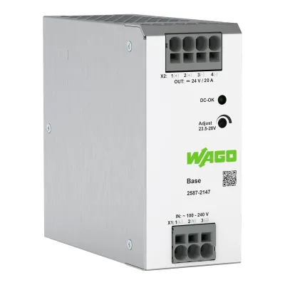 WAGO Stromversorgung 2587-2147 | 24V DC | 20A | 480W | Hutschiene | Ausgang einstellbar | AC 90-264V | IP20