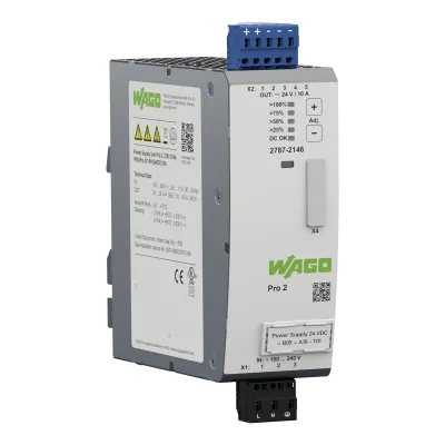 WAGO Stromversorgung PRO 2 2787-2146 | 1-phasig | DC 24V 10A | PowerBoost | 240W | Tragschiene | kurzschlussfest
