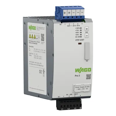 WAGO Stromversorgung PRO 2 2787-2347 | 3-phasig | DC 24–28V | 20A | 480W | TopBoost | PowerBoost | Hutschiene | IP20
