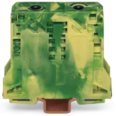 WAGO Schutzleiterklemme 285-157 | 2-Leiter | Hutschiene 35mm | 10-50mm² | Federzuganschluss | grün-gelb