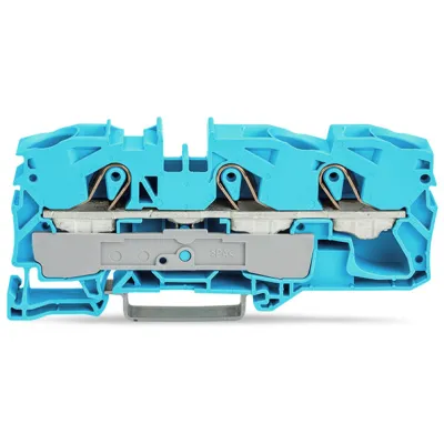 WAGO Durchgangsklemme 2016-1304 | 3-Leiter | 0,5-16 mm² | Hutschiene | 76A | Ex e/Ex i | Push-in CAGE CLAMP | blau