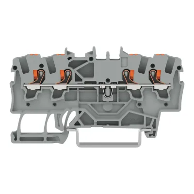 WAGO Reihenklemme 2201-1401 | 4-Leiter-Durchgangsklemme | 0,25-2,5mm² | Push-in CAGE CLAMP | 18A | 800V | grau