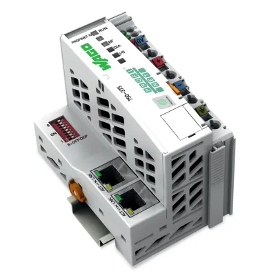 WAGO Feldbuskoppler 750-375 | PROFINET IO Advanced | 3. Generation | 2x Ports | integrierte Stromversorgung | IP20