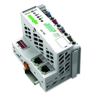 WAGO Feldbuskoppler 750-375 | PROFINET IO Advanced | 3. Generation | 2x Ports | integrierte Stromversorgung | IP20