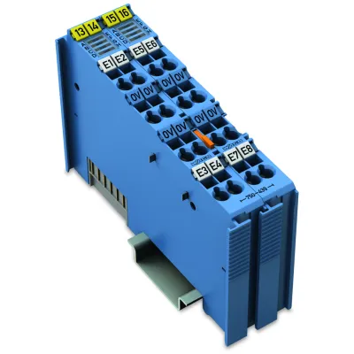 WAGO Digitaleingangsklemme 8-Kanal 750-439 | NAMUR | Ex i | 24V DC | ATEX Zone 2/0/1 | IP20 | Federzuganschluss | Blau
