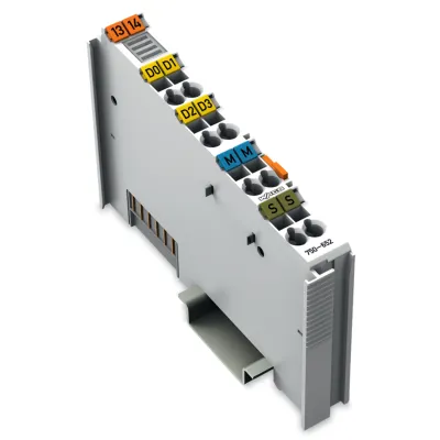 WAGO Serielle Schnittstelle 750-652 | RS-232/RS-485 Modul | DC 5V | Potenzialtrennung | IP20 | Tragschiene | lichtgrau