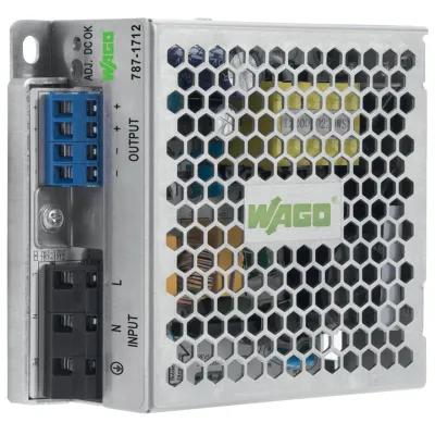 WAGO Netzgerät 787-1712 | Schaltnetzteil 1-phasig | 24V DC 2,5A einstellbar | für Hutschiene | Schwarz