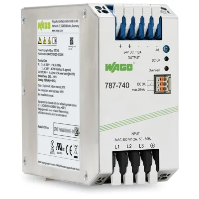 WAGO Stromversorgung 3-phasig 787-740 | Schaltnetzgerät 24V DC 10A | Hutschienenmontage | IP20