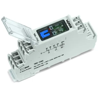 WAGO Schaltrelais 789-1346 | Relaismodul 24V DC | 2 Wechsler | 8A | Federzuganschluss | LED-Anzeige | IP20