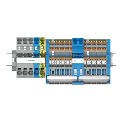 WAGO TOPJOB S Hauptverteiler-Set 821-108 | FI-Schutzschalter | Hutschiene TH35 | Federzuganschluss | 16 Klemmen