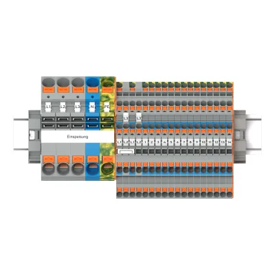 WAGO TOPJOB S Hauptverteiler-Set 821-111 FI/LS | Hutschiene TH35 | Federzuganschluss | 16 Klemmen | Thermoplast | 36A