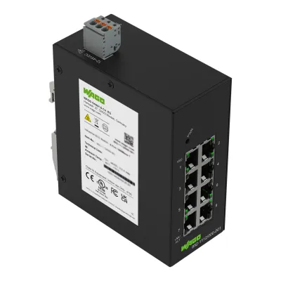 WAGO Industrial-ECO-Switch 852-1112/000-001 | 8 Port Gigabit Ethernet | Unmanaged | Hutschiene | Layer 2 | IP30