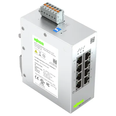WAGO Switch 852-1812/010-000 | 8-Port 10/100/1000Mbps | Hutschiene | Layer 2 | Metallgehäuse | Industrie-Switch