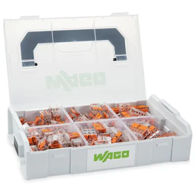 WAGO Verbindungsklemmenset 887-957 | Serie 221 L-BOXX Mini | 2–6mm² | Hebel | für alle Leiterarten | transparent