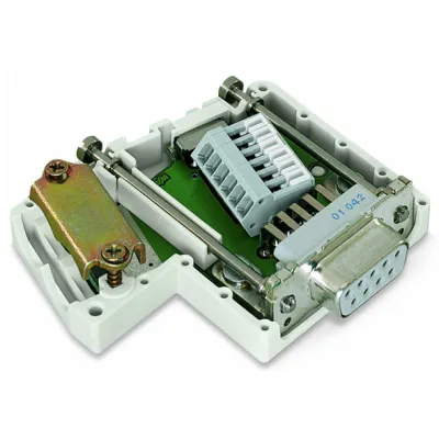 WAGO CANopen Feldbusstecker 750-963 | D-Sub Buchse 9-polig | CAGE CLAMP Anschluss | Terminierungsschalter | lichtgrau