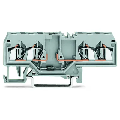 WAGO Reihenklemme 280-655/281-411 | Diodenklemme 1N4007 | 4 Leiter | 0,08-2,5 mm² | CAGE CLAMP | TH35 | grau