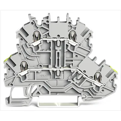 WAGO Doppelstockklemme 2000-2201/353-000 | Reihenklemme Durchgang L/L | 0,14-1,5 mm² | Push-in CAGE CLAMP | grau