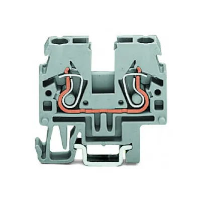 WAGO Durchgangsklemme 870-911 | 2-Leiter | 0,08-2,5 mm² | Federzuganschluss | Hutschiene 15 mm | 24A | grau