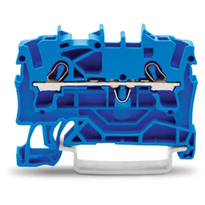 WAGO Durchgangsklemme 2002-1204 | 2-Leiter | 2,5mm² | Push-in CAGE CLAMP | Ex e/Ex i geeignet | Hutschiene 35mm | blau