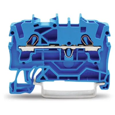 WAGO Durchgangsklemme 2002-1204 | 2-Leiter | 2,5mm² | Push-in CAGE CLAMP | Ex e/Ex i geeignet | Hutschiene 35mm | blau