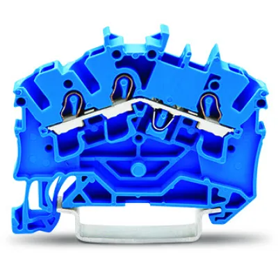 WAGO Durchgangsklemme 3-Leiter 2002-6304 | 2,5 mm² | Ex e II/Ex i | Push-in CAGE CLAMP | Hutschiene TH35 | blau