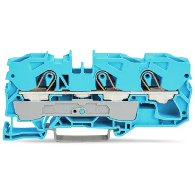 WAGO Durchgangsklemme 3-Leiter 2010-1304 | 10mm² | Push-in CAGE CLAMP | Ex e II & Ex i | Hutschiene TH35 | blau
