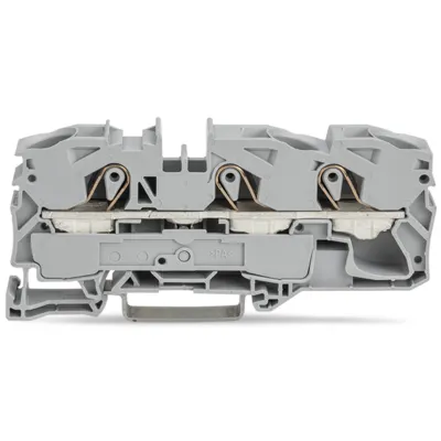 WAGO Durchgangsklemme 3-Leiter 2016-1301 | 16 mm² | Push-in CAGE CLAMP | Ex e II geeignet | Hutschiene TH35 | grau