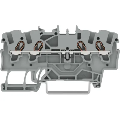 WAGO Durchgangsklemme 4-Leiter 2001-1401 | Reihenklemme 1,5mm² | TS 35 Hutschiene | Ex e II geeignet | CAGE CLAMP | grau
