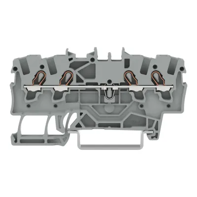 WAGO Durchgangsklemme 4-Leiter 2001-1401 | Reihenklemme 1,5mm² | TS 35 Hutschiene | Ex e II geeignet | CAGE CLAMP | grau