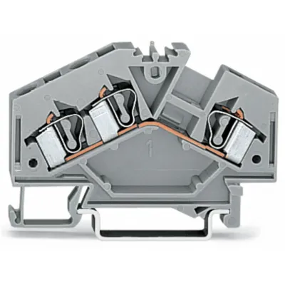 WAGO Durchgangsklemme 281-631 | 3-Leiter | 0,08-4 mm² | Hutschiene 35 mm | Federzuganschluss | 32A | grau