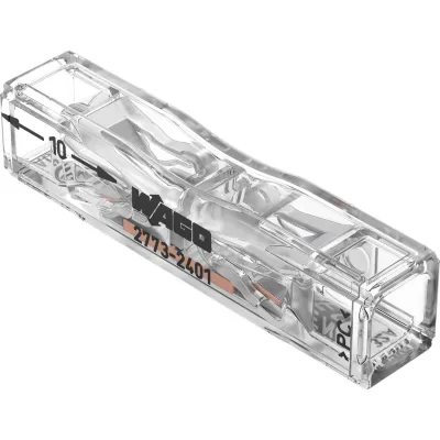 WAGO Durchgangsverbinder 2773-2401 | Steckklemme 2-polig | 0,75–4 mm² | 450V 32A | transparent